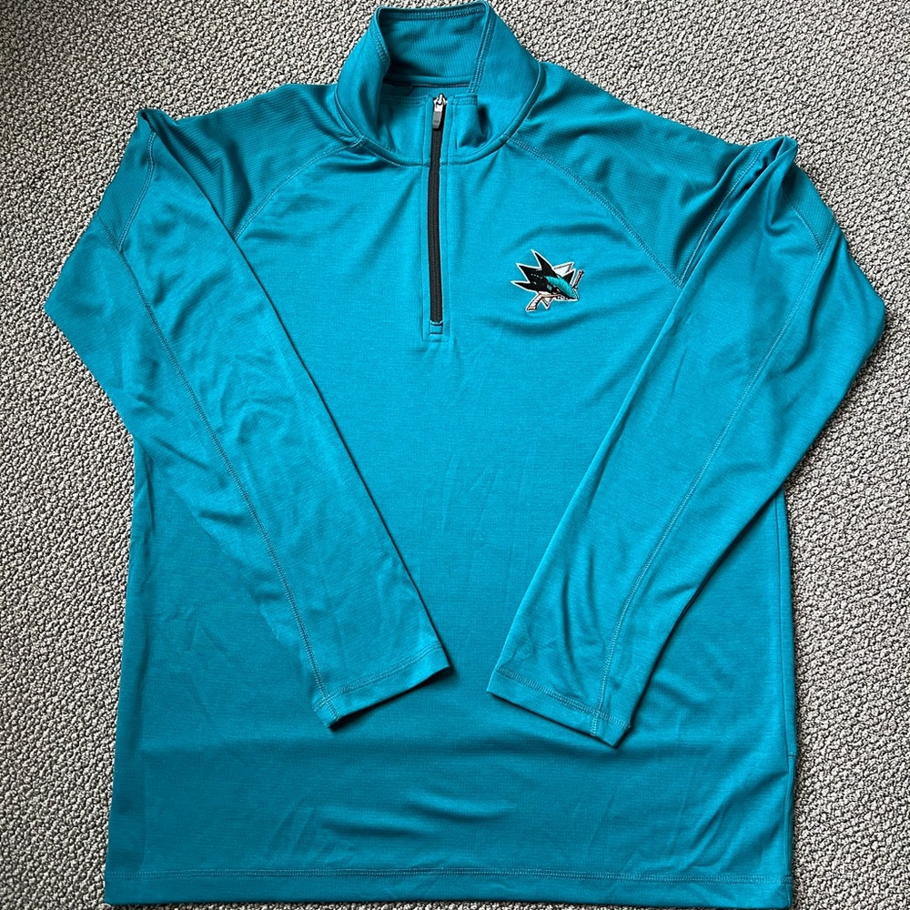 San Jose Sharks NHL 1/4 Zip Pullover Mens (Size Large) Great Condition